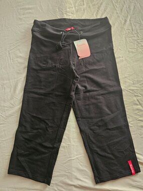 Sansha Drew Capri Sweatpants NWT M Black Drawstring Crop Dance Yoga Pants